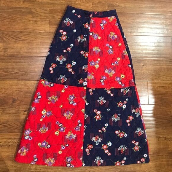 Vintage patchwork quited Maxi Skirt - Picture 3 of 5